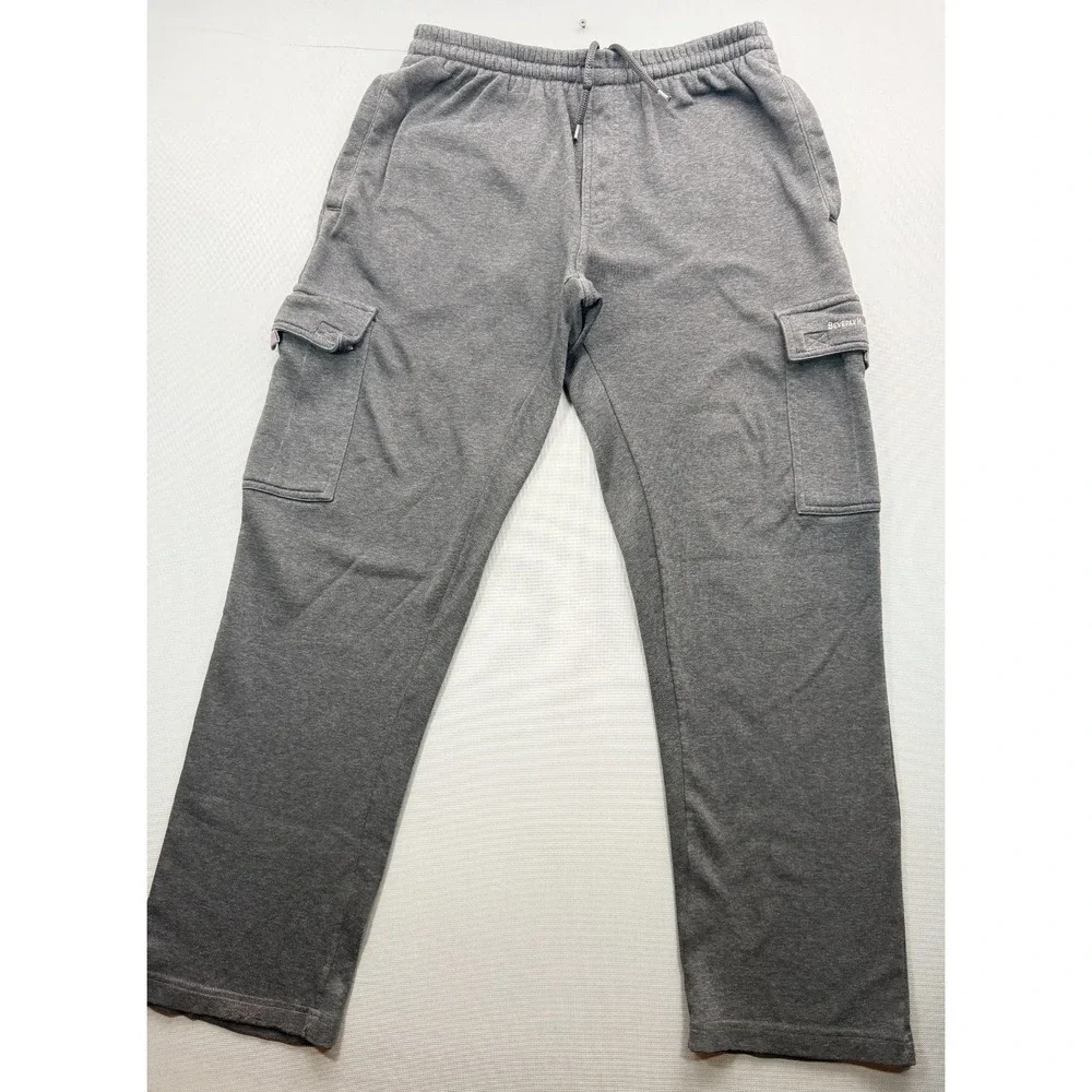 Beverly Hills Polo Club BHPC Fleece Cargo Sweatpants Charcoal Grey Men's Medium